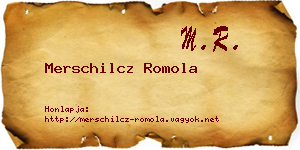 Merschilcz Romola névjegykártya